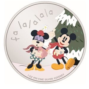 Disney Silver Coin with Mickey and Minnie
